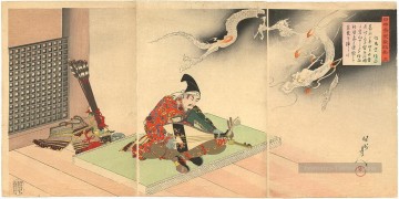 Nihon Rekishi Kyokun GA leçons du Japon 2 Toyohara Chikanobu Peinture à l'huile